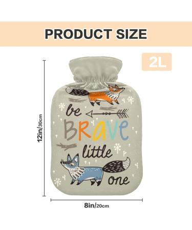 Cute Little Foxes Hot Water Bottle with Cover | Soft & Warm Winter Comfort for Bed Hands Neck & Shoulders | 2L - Buy Online on GoSupps.com