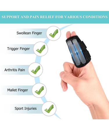VerteLife Finger Splint - Adjustable Trigger Finger Brace for Arthritis - Breathable Mallet Finger Support - 2 Pack - Buy Online on GoSupps.com