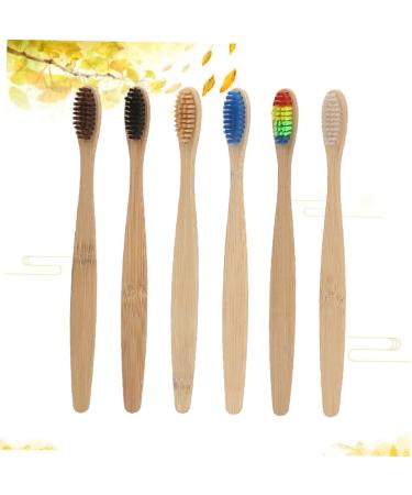 FRCOLOR 6pcs Wooden Toothbrush Set - Soft Bristles Travel-Friendly Pack - Buy Online on GoSupps.com