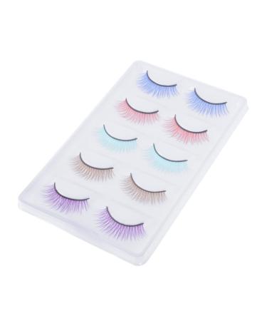 Beavorty 5pairs colored false eyelashes makeup eyelash Color Fiber Eyelash artificial eyelashes dramatic eyelashes Halloween Party Fake Eyelash eye lashes soft artificial fiber 3d cosmetic