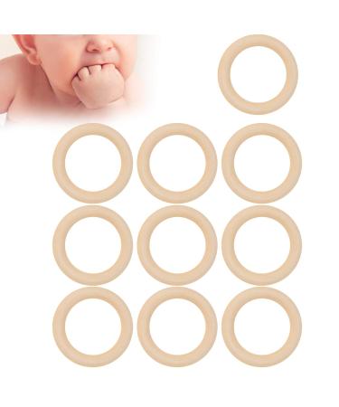 10 Pack Wooden Baby Teethers - 65mm Maple Teething Toys for DIY Crafts - Beige Baby Teethers - International Shipping - Buy Online on GoSupps.com