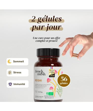 Reishi Bio 8000mg - 56 G lules Vegan - 30% Polysaccharide 92% Biodisponibilit - Effet Apaisant Sommeil R parateur Relaxation - Extrait Reishi Mushroom Complex Puissant - Test en Laboratoire - Buy Online on GoSupps.com