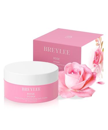 BREYLEE Pink Rose Eye Mask 60 Pcs - Puffy Eyes & Dark Circles Treatment | Reduce Wrinkles & Fine Lines, Improve Skin Firmness | 100% Natural Ingredients - Buy Online on GoSupps.com