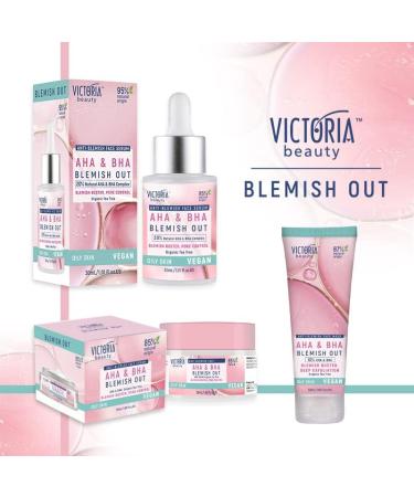 Victoria Beauty AHA BHA Toner for Face - Salicylic Acid & Tea Tree Oil for Oily Skin - Vegan Facial Care 200ml | International Shipping - Buy Online on GoSupps.com