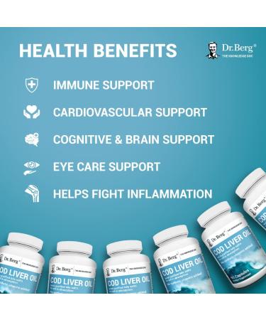 Dr. Berg's Cod Liver Oil Capsules: Omega-3 DHA & EPA for Heart, Brain, Eye, Skin & Immune Health - 90ct - Buy Online on GoSupps.com