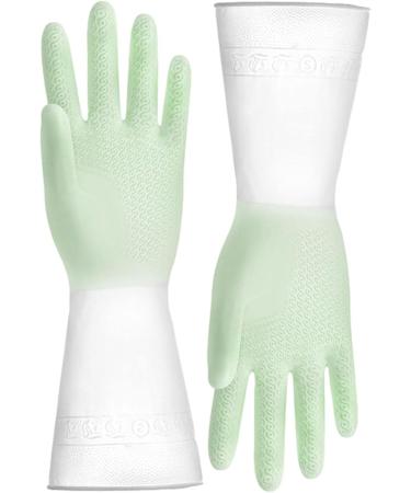 Buogint Household Cleaning Gloves Dishwashing Cleaning Gloves - Waterproof Household Cleaning Rubber Gloves for Kitchen Cleaning Dishes and Gardening Green - Buy Online on GoSupps.com