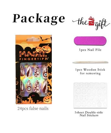 Runrayay 24 Red Eyes Press on Nails - Medium Horror Halloween Art Almond Nails | Adhesive Acrylic Nails for Women & Girls - Buy Online on GoSupps.com