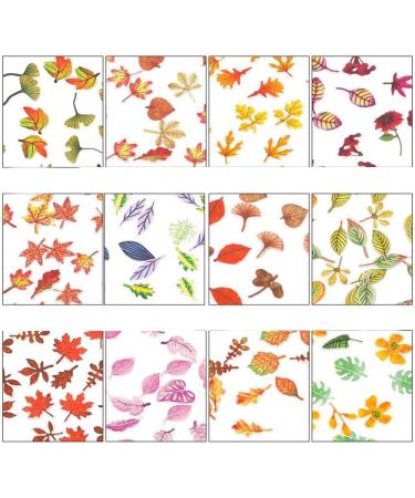 12 Boxes DIY Manicure Wood Pulp Flakes Simulation Leaf Autumn Nail Art Sequins Holographic Maple Leaves Nail Paillettes - Buy Online on GoSupps.com