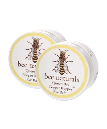 Queen Bee Naturals Best Eye Balm Peeper Keeper - Eyelid Cream Reduces Crows Feet, Wrinkles & Fine Lines - Moisturizes Your Skin - Vitamin E + 10 All Natural Nutrient Oils (2 Pack) Peeper Keeper (2 pack)