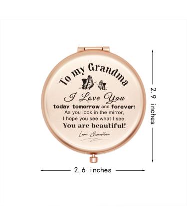 Muminglong Frosted Compact Makeup Mirror - Grandma Gifts for Thanksgiving & Birthday from Grandson - Buy Online on GoSupps.com