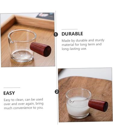 HOMSFOU 3 Pcs Milk Cup Espresso Shot Glass Creamer Mug Clear Cups Milk Creamer Jug Liquid Measuring Cups Turkish Coffee Glass Measuring Cups for Mini Heater Turkey Wood High Borosilicate 8.5X4.5X4.2CMx3pcs As Shownx3pcs - Buy Online on GoSupps.com