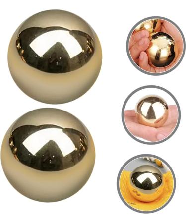 Homsfou Brass Baoding Fitness Balls - 2 Pack Gymnastics & Massage Hand Rolling Balls for Enhanced Relaxation & Recovery - Buy Online on GoSupps.com