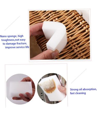 Foam Cleaning Pad Eraser Sponge High Density Non Scratch Pads Household Foam Cleaner White 10x6x2cm 50PCS - Buy Online on GoSupps.com