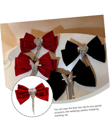 Housoutil Tassel Hair Clip Bowknot Hairpin Vintage Hair Bows Headpiece for Women Big Bow Large Hair Bow Clip Bow Hair Clips Girl Hair Bows Lip Gloss Pearlescent Miss - Buy Online on GoSupps.com