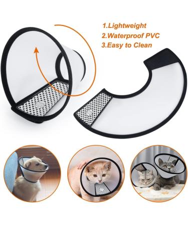 Vivifying Halskrause Dog Collar - Light Plastic Elizabethan Collar for Cats Small Dogs & Rabbits (Black L) | 22.8-26.9cm - International Shipping Available - Buy Online on GoSupps.com