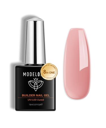 Modelones assembly gel for gel nails builder gel for nails pink nude builder gel in a bottle uv hard gel for strengthener extension gel base nail extension uv gel nail art 15ml