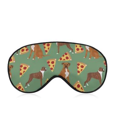 FunnyStar Boxers Pizza Pizza Food Boxer Dog Soft Sleep Mask Eye Cover for Sleeping Blindfold Perfect Blocks Light with Adjustable Strap