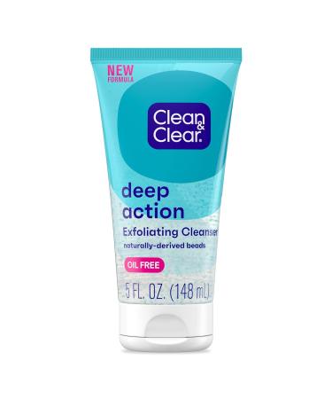 CLEAN & CLEAR Deep Action Exfoliating Scrub Oil-Free 5 oz (8 Pack)