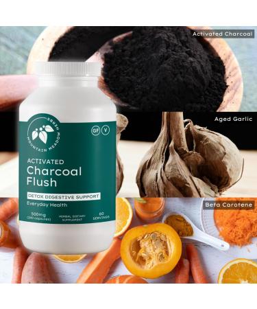 Mountain Meadow Herbs Activated Charcoal Flush Natural Detox Cleanse Supplement for Digestion Gas Relief and Bloating Support Activated Charcoal Capsules for Internal Cleansing 240ct - Buy Online on GoSupps.com