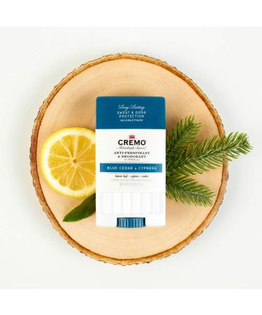Cremo Blue Cedar & Cypress Anti-Perspirant & Deodorant 2.65 oz - Long-Lasting Protection - Buy Online on GoSupps.com