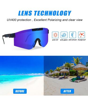 XZMCAT Polarized Bicycle Glasses - UV 400 Outdoor Sports Safety Glasses for Cycling Fishing & Running with Case & Accessories - Buy Online on GoSupps.com