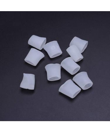 COHEALI Toe Separator Gel Tubes - 5 Pairs Silicone Sleeves for Little Toe, White Open Sleeve Corn Seperator - Toe Protectors - Buy Online on GoSupps.com