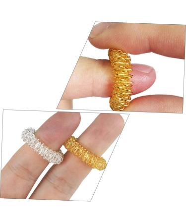 Safigle Finger Massage Ring Set - 10 Acupressure Sensory Toys for Stress Relief | Carbon Steel Decompression Tool - Buy Online on GoSupps.com