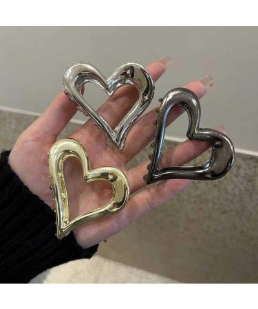 6 Pack Heart-Shaped Hair Clips Metal High Ponytail Holders Anti-Slip Retro Hair Barrettes for Women Girls - Buy Online on GoSupps.com