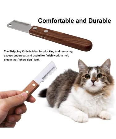 Yuip Dog Stripping Knife - Professional Ergonomic Tools for Dog Grooming | Wooden Handle & Trimmetters for Perfect Coat Care - Buy Online on GoSupps.com