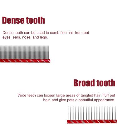 Dog Comb By Fearless Alpaca (Red) - Grooms Cats As Well - For Medium to Thick Coats - 8 Inch Length - Rounded Spine - Grooming Tool for Mats and Shedding - Buy Online on GoSupps.com