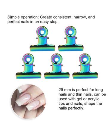 Anggrek C-Curve Nail Extension Clips - 5pcs Stainless Steel UV LED Polygel Nail Type Accessories - Buy Online on GoSupps.com