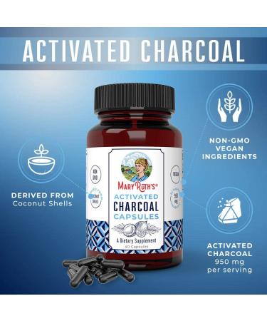 Activated Charcoal Capsules - Natural Detox Supplement, Alleviates Gas & Bloat | Vegan & Non-GMO | 40 Count - Buy Online on GoSupps.com