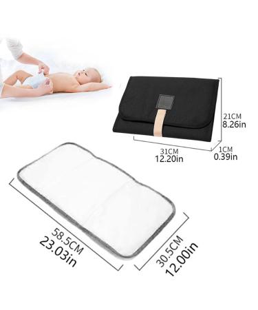 Portable Baby Changing Pad for On-the-Go | Breathable Washable & Reusable Diaper Pad - Ideal for Infants & Toddlers | Black - Buy Online on GoSupps.com