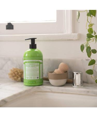 Dr. Bronner's Organic Lemongrass Sugar Soap - 12oz | 4-in-1 Use for Hands, Body, Face & Hair | Vegan Formula with Organic Oils & Shikakai Powder - Cleanses, Moisturizes & Nourishes - Buy Online on GoSupps.com