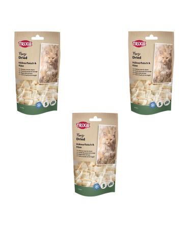 Trixie Freeze Dried Chicken & Cheese | Pack of 3 | 3 x 25g | Complementary Food for Cats | Freeze-Dried Snack | Suitable for