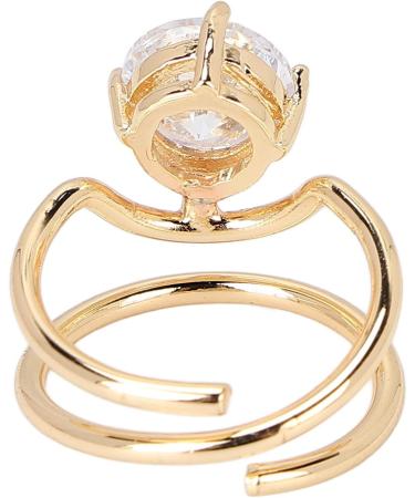 Rhinestones Fingernail Rings Women Finger Nail Rings Electroplated Copper Nail Rings Exquisite Stylish Nail Art Rings for Dancing Party (3053 gold) - Buy Online on GoSupps.com