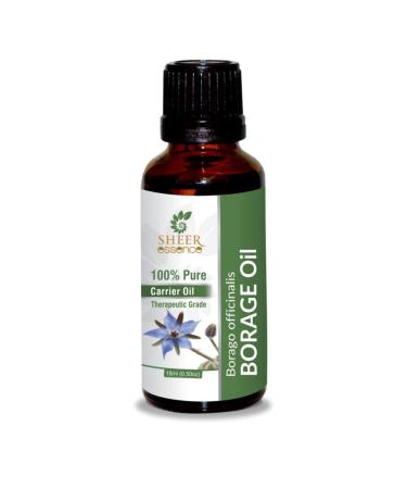 Sheer Essence Borage oil (Borago Officinalis) - 100% pure undiluted therapeutic-grade natural carrier oil - 20 ml