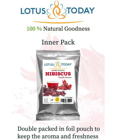 Hibiscus Tea Dried Hibiscus Sabdariffa Flowers in 21 Tea Bags - Herbal Tea - Buy Online on GoSupps.com