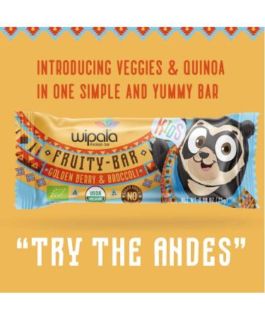 Wipala USDA Organic Kids Fruity Bars - Goldenberry & Broccoli Flavor | Healthy Snack for Children - Buy Online on GoSupps.com