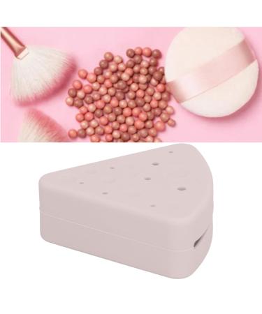 Portable Dustproof Triangle Powder Puff Box - Double-Sided Storage for Home & Travel (Chocolate Color - Buy Online on GoSupps.com