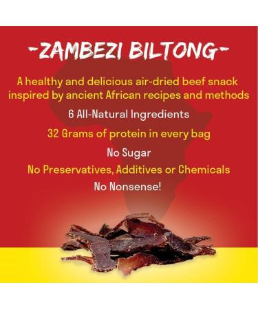 Zambezi Biltong - 100% Natural Keto Air-Dried Beef Snack | Thinly Sliced, Sugar-Free, Low Carb, Gluten-Free, High Protein | 1 Count - Buy Online on GoSupps.com