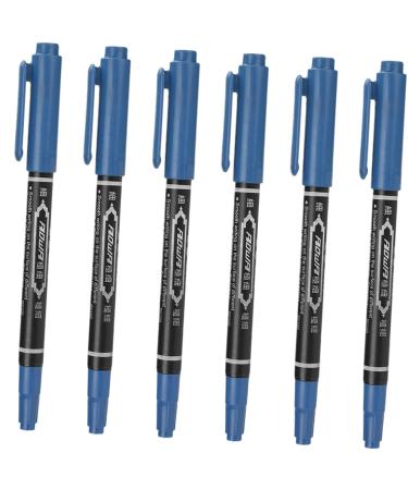 Beavorty 6pcs Eyebrow Marker Pen White Piercing Marking Pen Waterproof Makeup Maker Writing Brush Body 13.9x1.8cm Blue