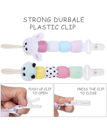 Lovvie & Joy Pacifier Clip | Gender-Neutral Stuffed Animal Pacifier Clips (2 Pack) | Fits Most Pacifiers | Caterpillar and Rabbit Design - Buy Online on GoSupps.com