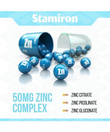 Stamiron Immune Support Supplement with Quercetin, Zinc, Vitamin C, D3, Elderberry, Echinacea, Turmeric - 60ct - Buy Online on GoSupps.com