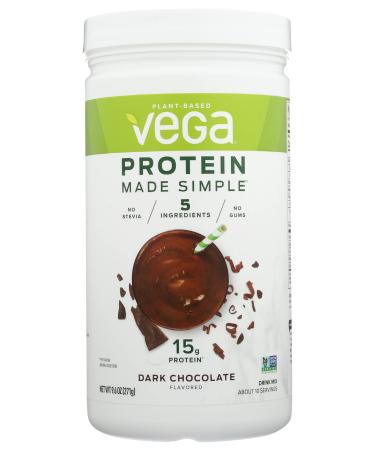 Vega Organic Made Simple Dark Chocolate Flavored Protein Powder Gluten Free Non GMO 9.6 Ounce (Pack of 3)