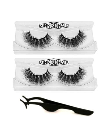 UBEIYI 3D Mink Lashes Hand-made Dramatic Makeup Strip Lashes 100% Fur Fake Eyelashes Thick Crisscross Deluxe False Lashes Black Nature Fluffy Long Soft 2 Pair Package 3D-65 2 Pack