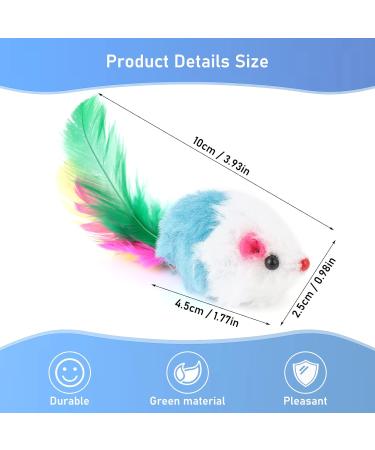 Molain 12 Pieces Cat Mice Toys Furry Cat Toy Interactive Toys Cat Mouse Animals Toys for Indoor Cats and Kittens - Buy Online on GoSupps.com