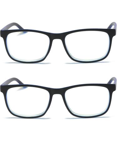 MMOWW 2-Pack Reading Glasses for Men & Women | Anti-Blue Computer Glasses with Spring Hinges - Blue 1.5x - Buy Online on GoSupps.com