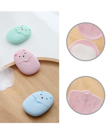 Ancuioyz Portable Boxing Paper Soap Leaves | Mini Travel Soap in Pink Blue & Green | Disposable Soap with Plastic Case - Buy Online on GoSupps.com