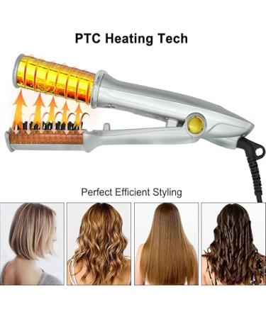 2 in 1 Hair Straightener & Curler - 3 Heat Settings Fast 60s Heat-up Auto-Off Travel-Friendly & Dual Voltage Gold - Buy Online on GoSupps.com